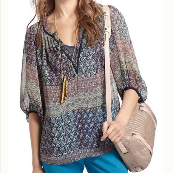 | Anthropologie | Maeve Poppy Peasant Blouse - Picture 2 of 4